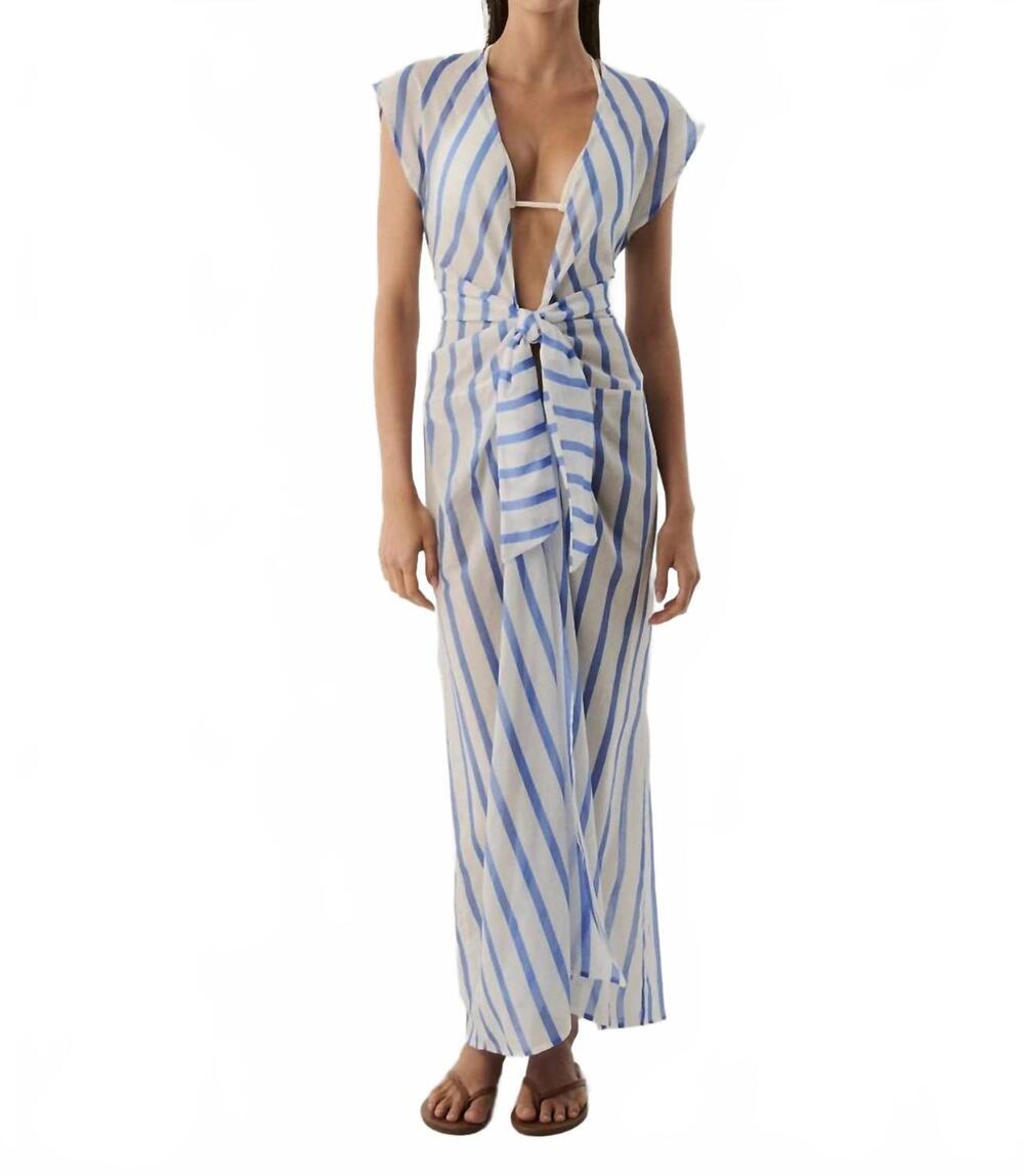 NEW VIX PAULA HERMANNY sasha long cover up in blue multi